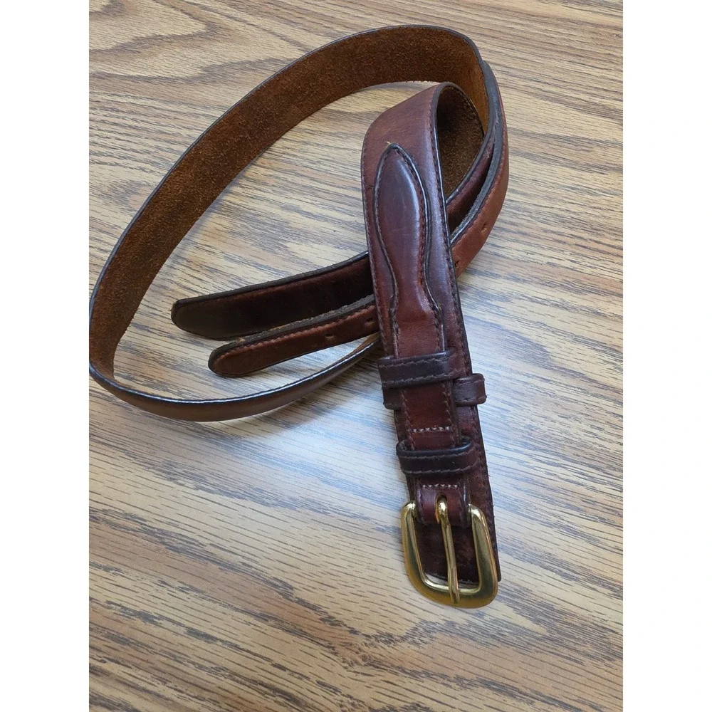 Vintage Ranger Western Levi's Belt Brass Buckle Genuine Leather  W 34 EUC